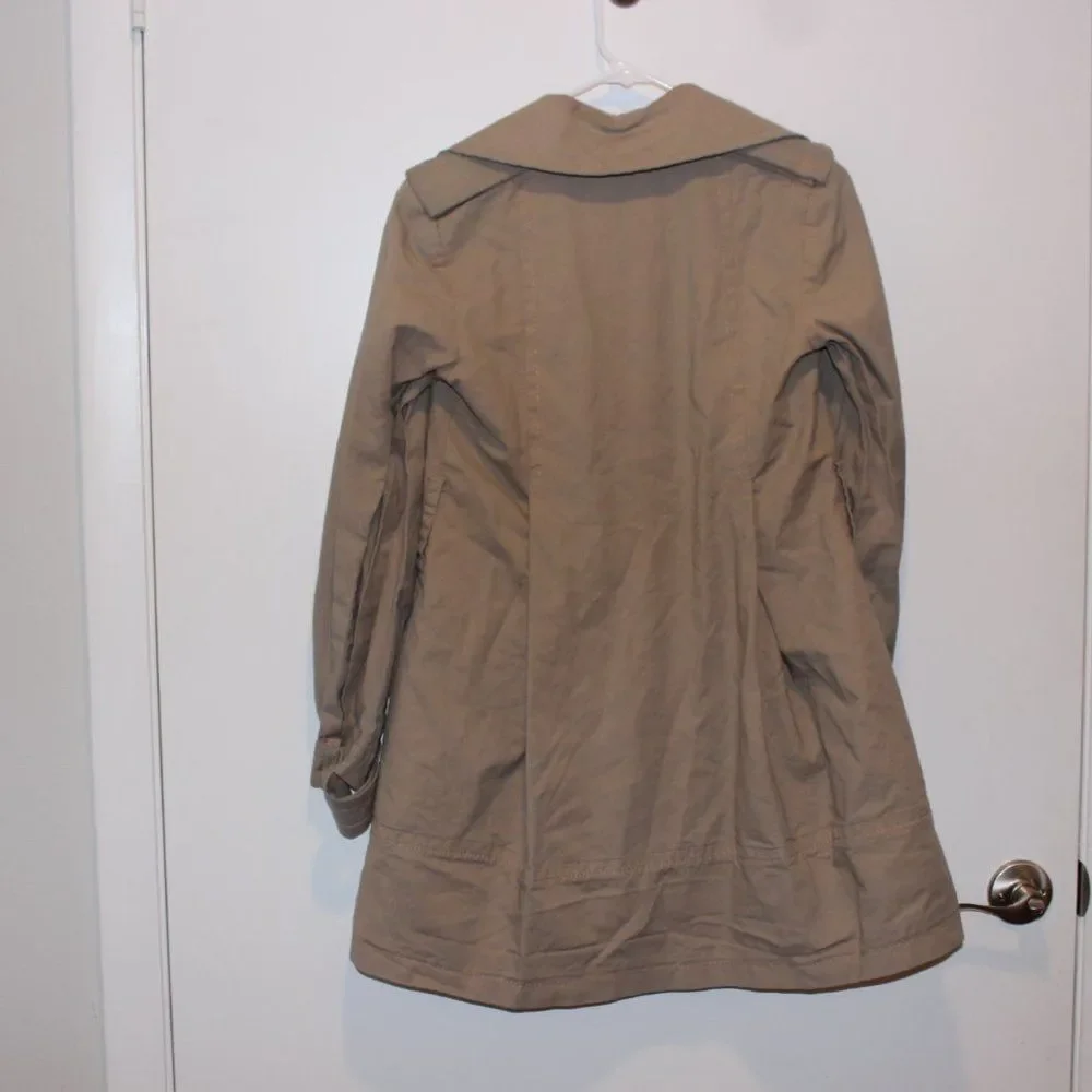 Zara Tan Collared Casual Trench Coat Women Size S